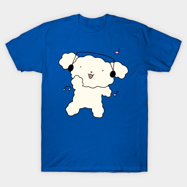 Dancing Headhpnoes White Fluffy Dog T-Shirt by saradaboru